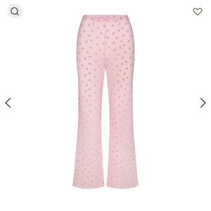 Skims Valentine Collection sheer velvet pajama pants